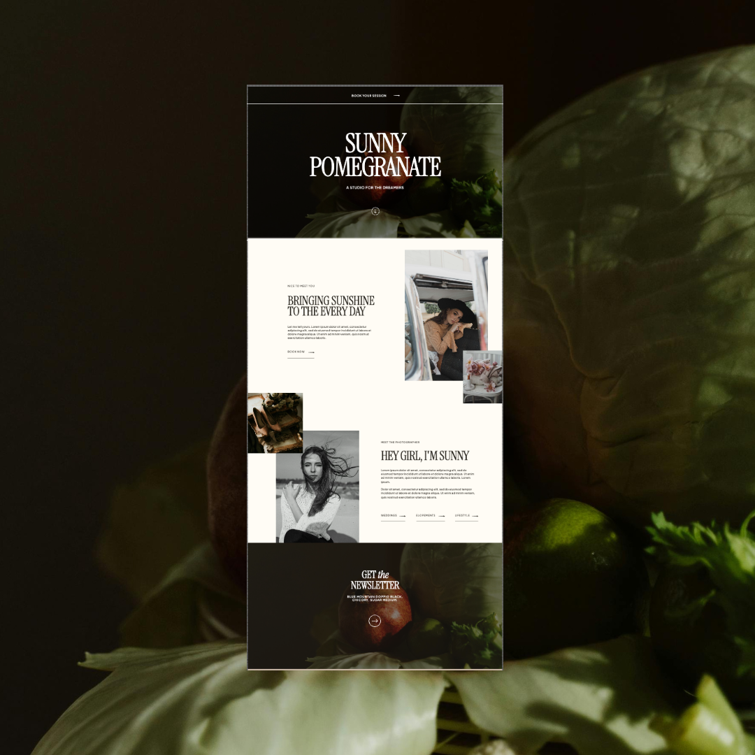 Sunny Pomegranate Showit Website Template