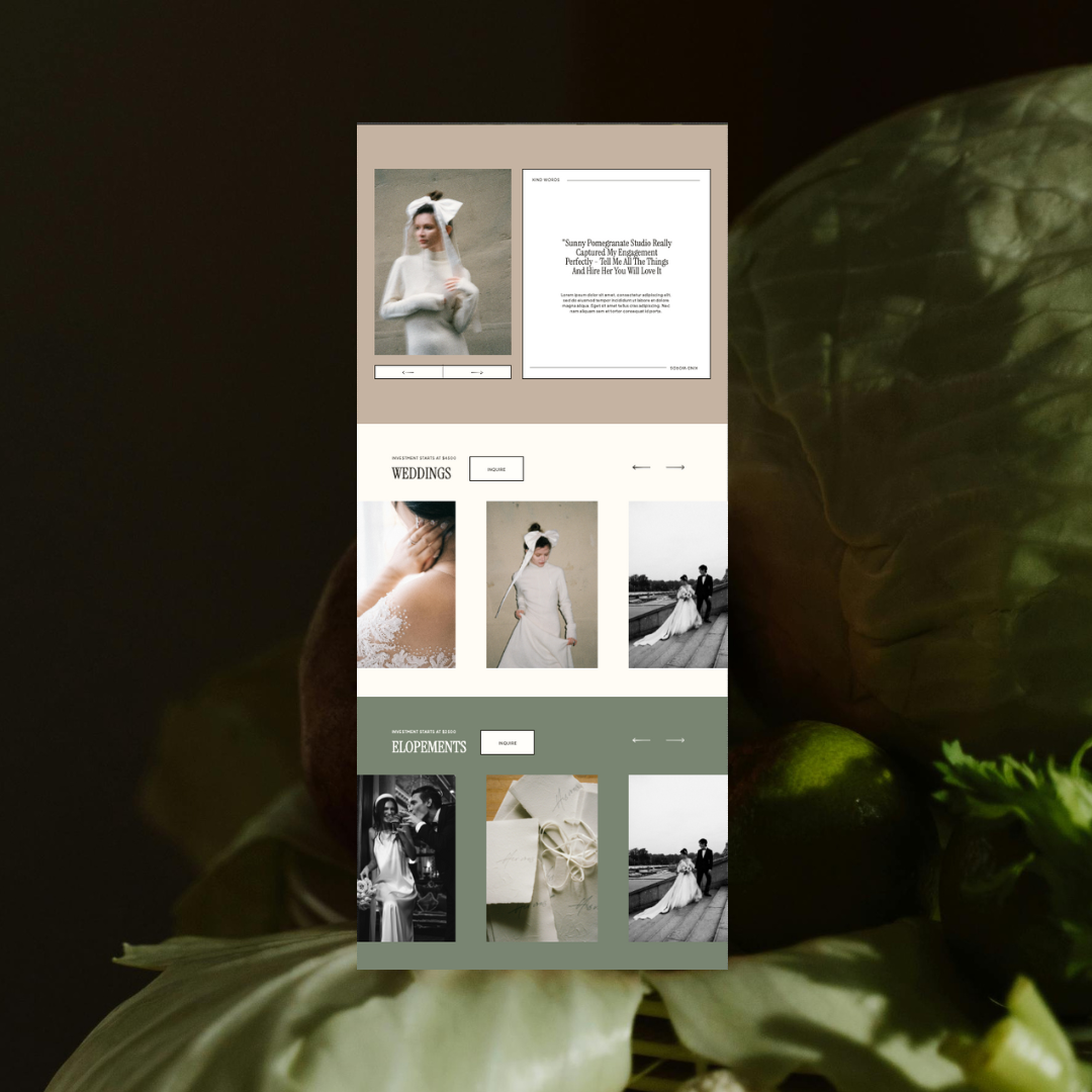 Sunny Pomegranate Showit Website Template
