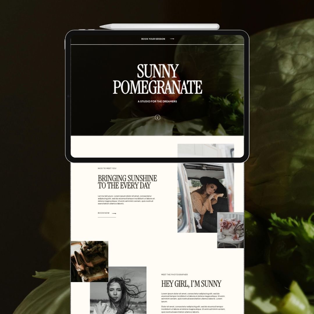 Sunny Pomegranate Showit Website Template