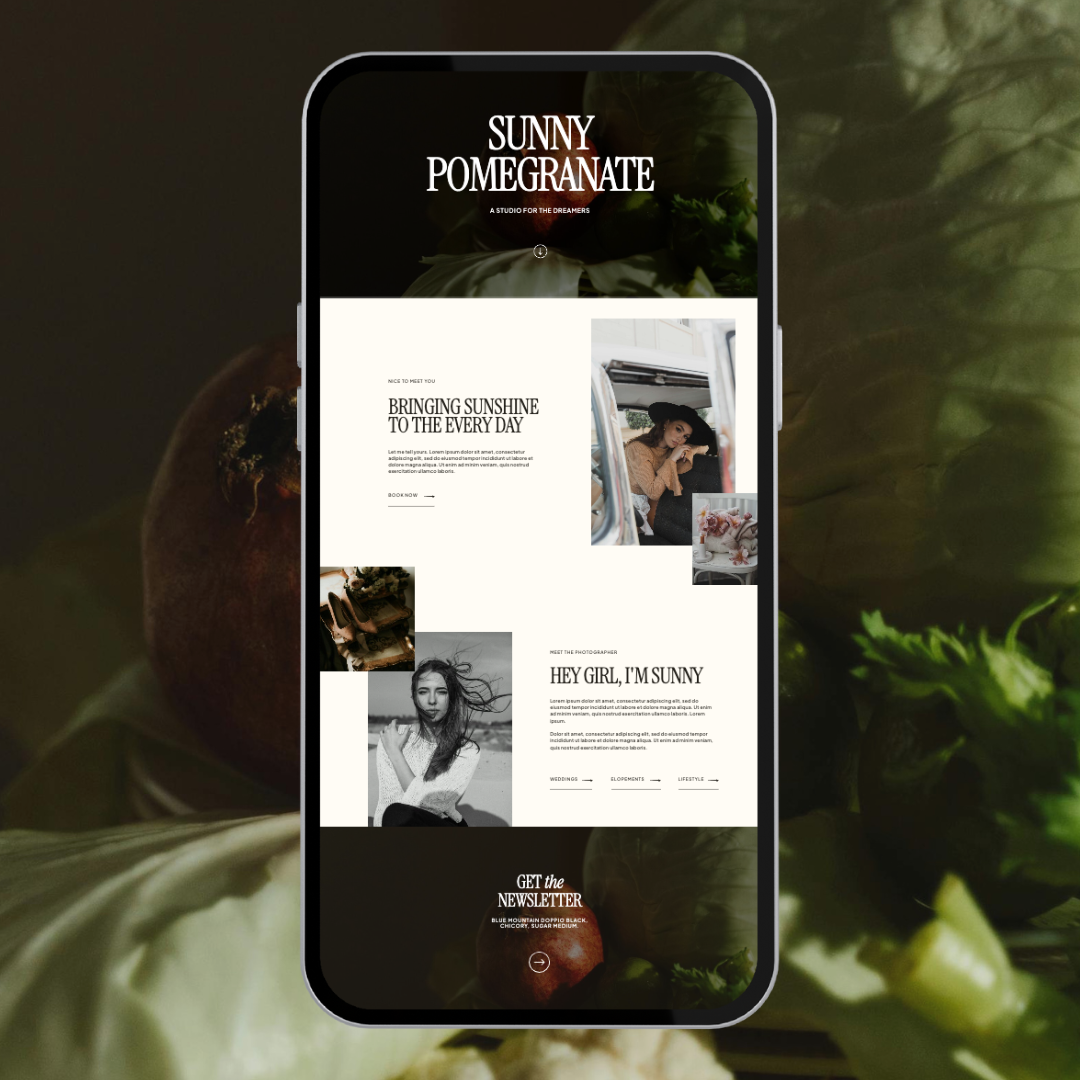 Sunny Pomegranate Showit Website Template