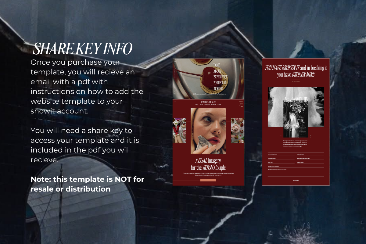 Heartbreaker Showit Single Page Website Template