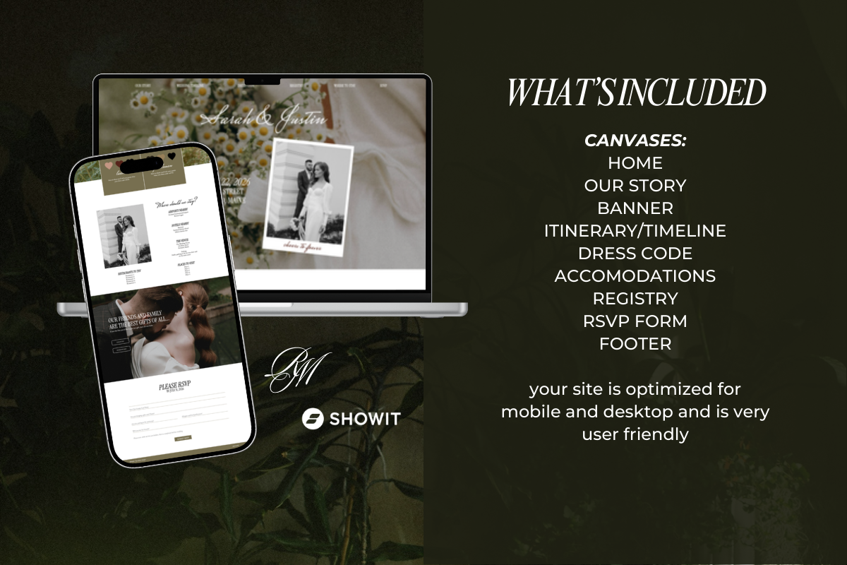 Whimsical Wedding Showit Website Template